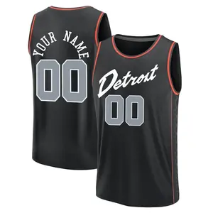 Detroit Pistons Fast Break Black Custom 2023/24 City Edition Jersey - Men's