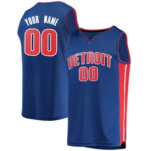 Detroit Pistons Fast Break Blue Custom Jersey - Icon Edition - Men's