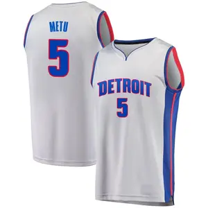 Detroit Pistons Fast Break Gray Chimezie Metu Alternate Jersey - Statement Edition - Men's