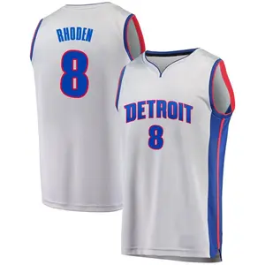 Jared Rhoden Detroit Pistons Player-Issued #8 White Jersey from