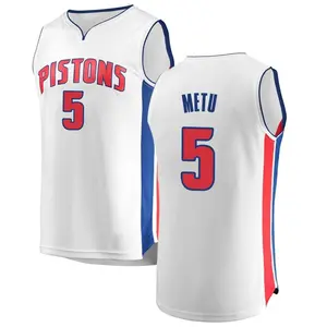 Detroit Pistons Fast Break White Chimezie Metu Jersey - Association Edition - Men's