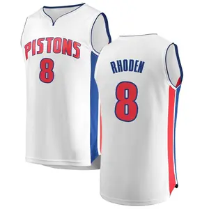 Jared Rhoden Detroit Pistons Player-Issued #8 White Jersey from