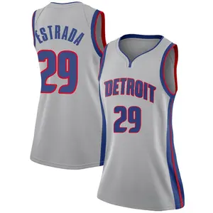 Detroit Pistons Swingman Aaron Estrada Silver Jersey - Statement Edition - Women's