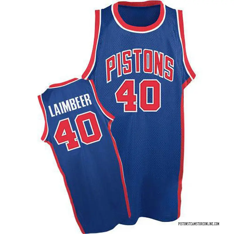 Bill Laimbeer Jersey #40 Detroit Throwback Blue Jersey Home Team Rev 30 New  Meterial Men's Basketball Jersey Free Shipping