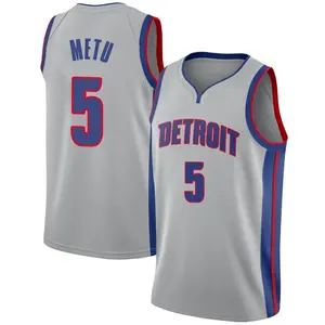 Detroit Pistons Swingman Chimezie Metu Silver Jersey - Statement Edition - Men's