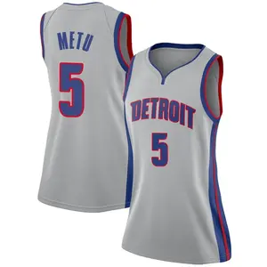 Detroit Pistons Swingman Chimezie Metu Silver Jersey - Statement Edition - Women's