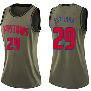 Detroit Pistons Swingman Green Aaron Estrada Salute to Service Jersey - Women's