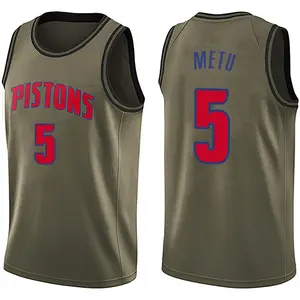 Detroit Pistons Swingman Green Chimezie Metu Salute to Service Jersey - Youth