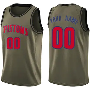 Detroit Pistons Swingman Green Custom Salute to Service Jersey - Men's