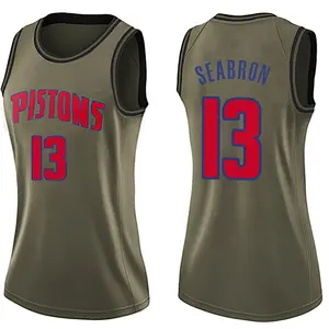 Detroit Pistons Swingman Green Dereon Seabron Salute to Service Jersey - Women's