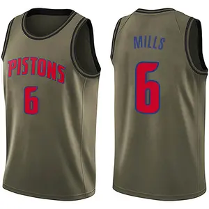 Detroit Pistons Swingman Green Terry Mills Salute to Service Jersey - Men's