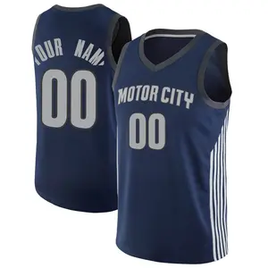 Detroit Pistons Swingman Navy Custom Jersey - City Edition - Men's