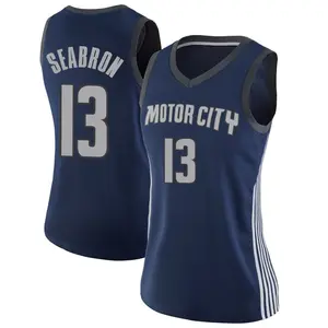 Detroit Pistons Swingman Navy Dereon Seabron Jersey - City Edition - Women's