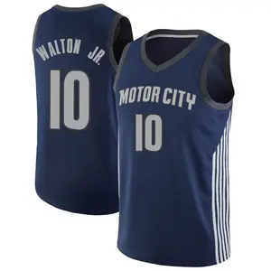 Detroit Pistons Swingman Navy Derrick Walton Jr. Jersey - City Edition - Men's