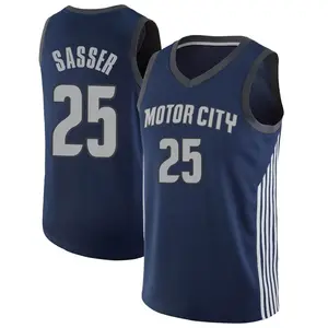 Detroit Pistons Swingman Navy Marcus Sasser Jersey - City Edition - Men's