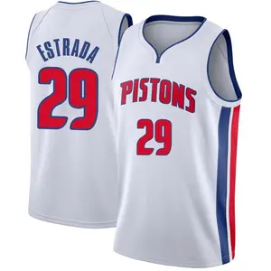 Detroit Pistons Swingman White Aaron Estrada Jersey - Association Edition - Men's