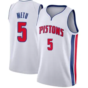 Detroit Pistons Swingman White Chimezie Metu Jersey - Association Edition - Men's