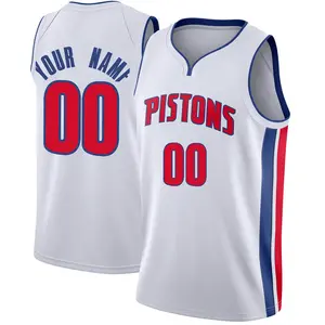 Detroit Pistons Swingman White Custom Jersey - Association Edition - Youth