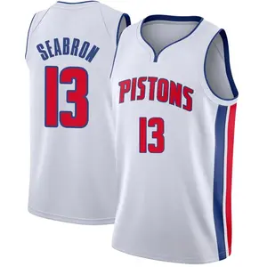 Detroit Pistons Swingman White Dereon Seabron Jersey - Association Edition - Men's