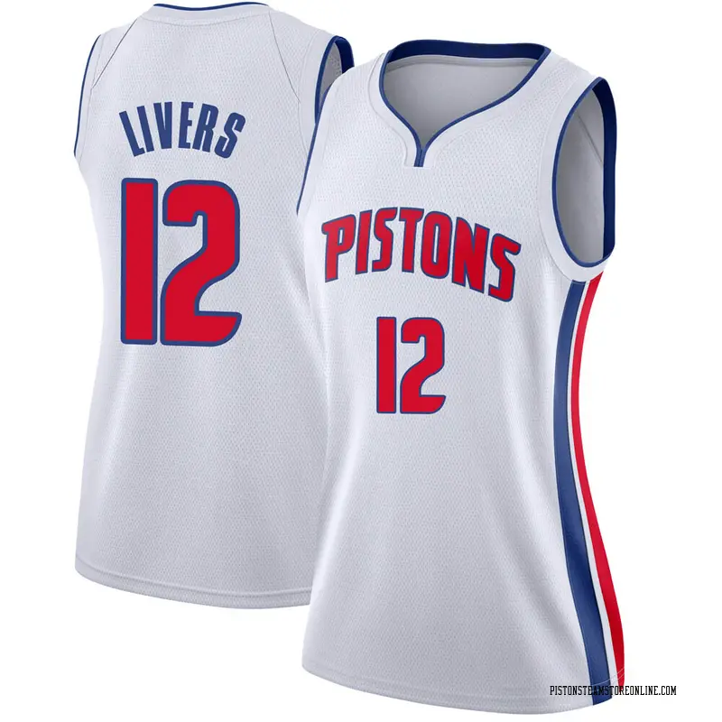 Isaiah Livers 12 Detroit Pistons White Association Edition Jersey