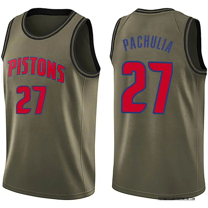 Nike Detroit Pistons Swingman Green Zaza Pachulia Salute to Service ...